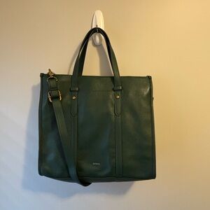Fossil Forest Green Leather Handbag